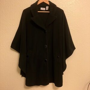 Le Moda Women's Sherpa Trim Polar Fleece Wrap Front Pockets Black - OS
